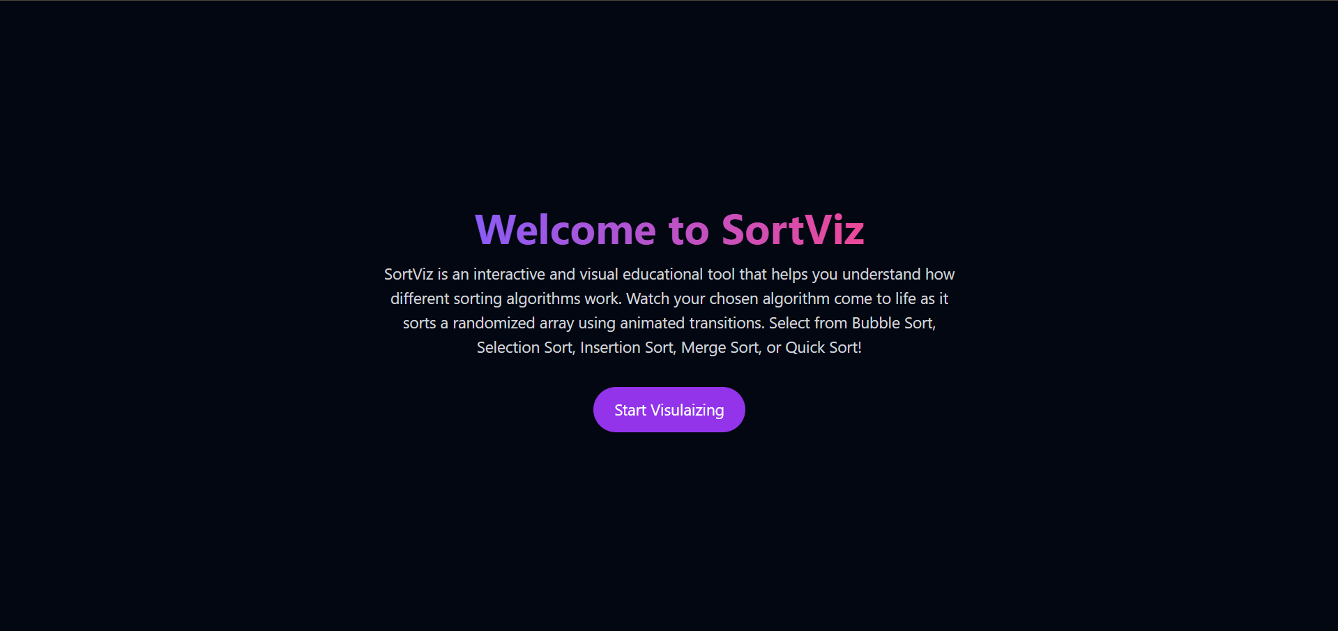 SortViz Screenshot